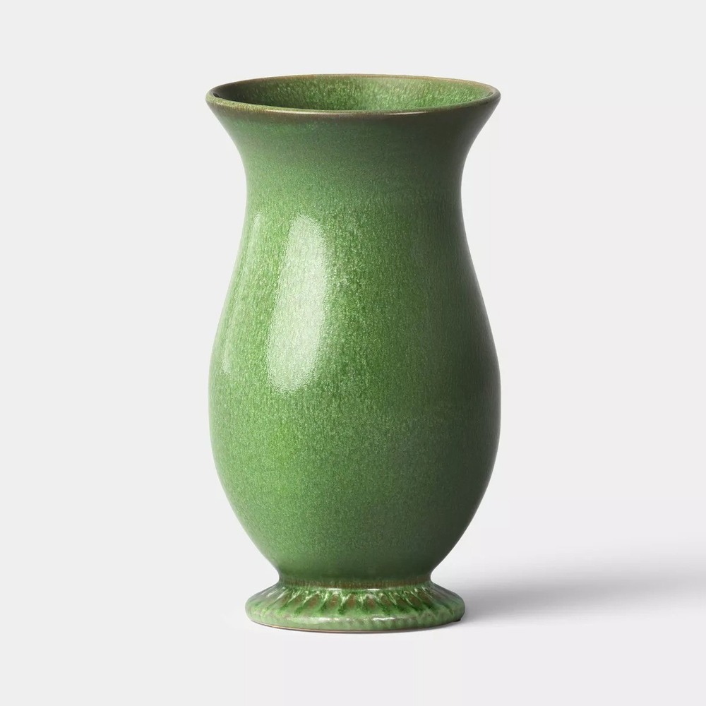 Tall Ceramic Vase Reactive Glaze Green - Threshold, Target